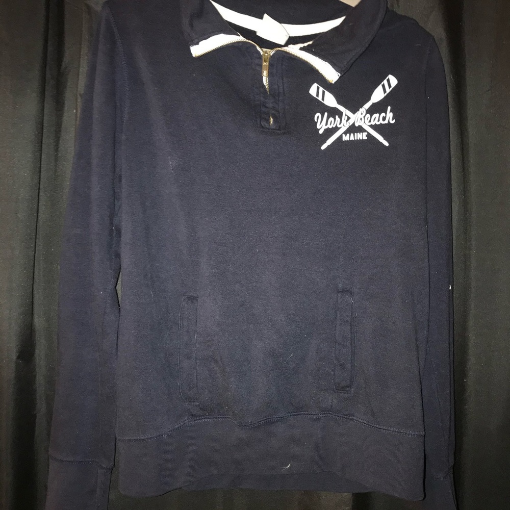 navy blue york beach quarter zip